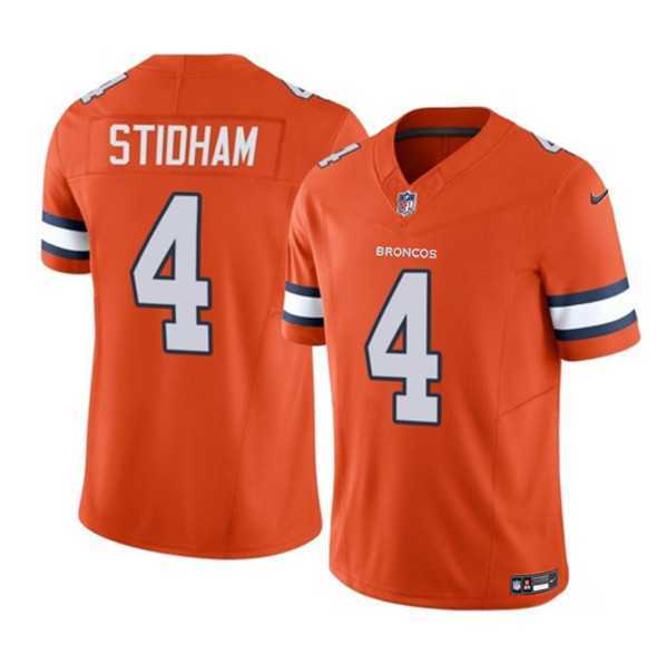 Men & Women & Youth Denver Broncos #4 Jarrett Stidham Orange 2023 F.U.S.E. Vapor Untouchable Football Stitched Jersey